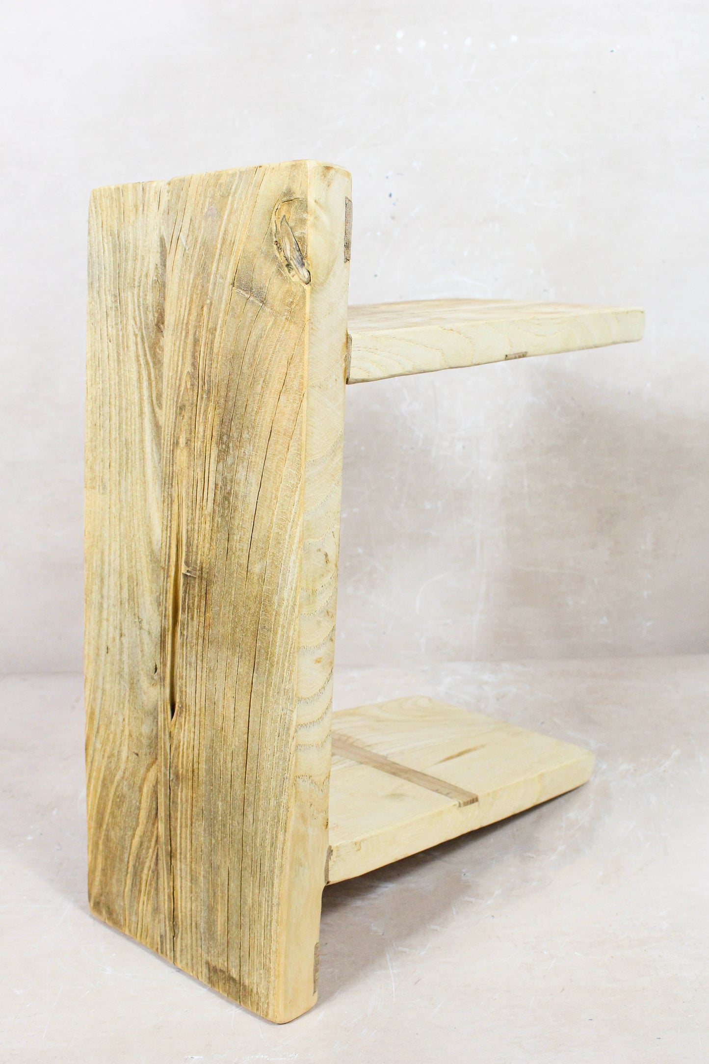Vintage Rustic Square Elm Wood Stool - 135