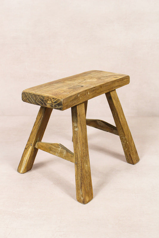 Vintage Rustic Stool - Elm wood - Small - 159