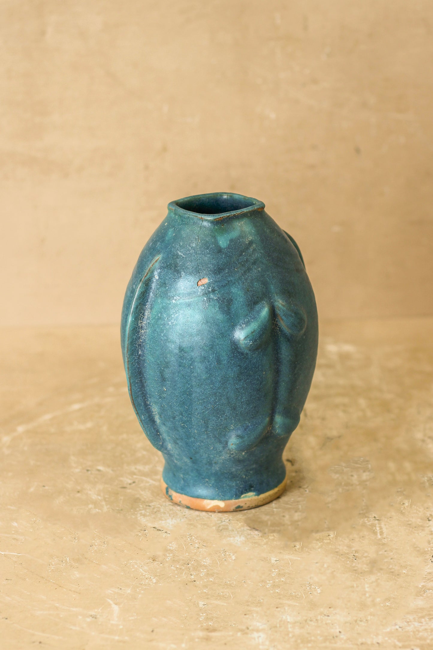 Vintage Blue Twin Fish Vase - No 4