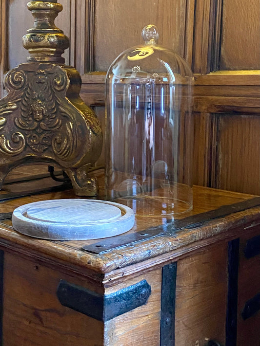 HENLEY WOODS HAND BLOWN TALL GLASS CANDLE CLOCHE