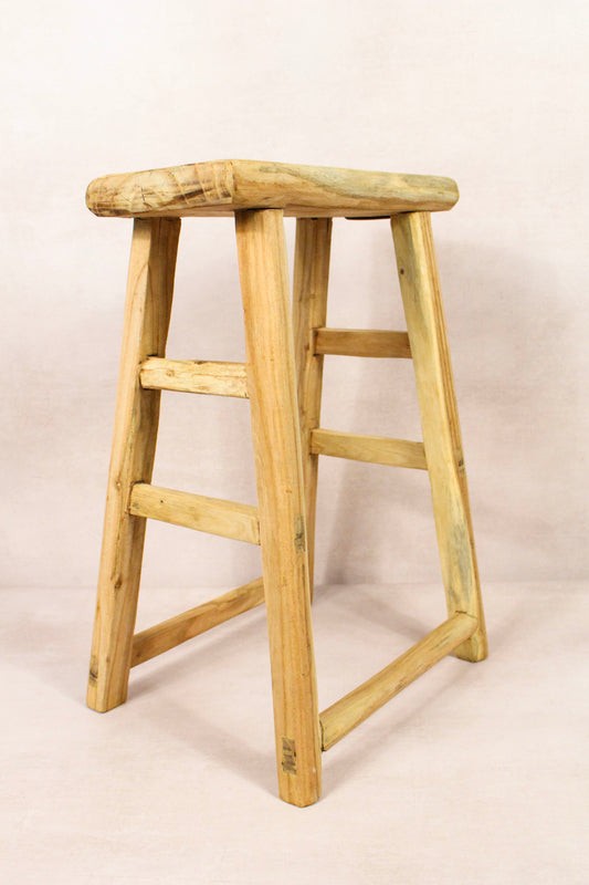 Vintage Rustic Stool - Elm wood - 184