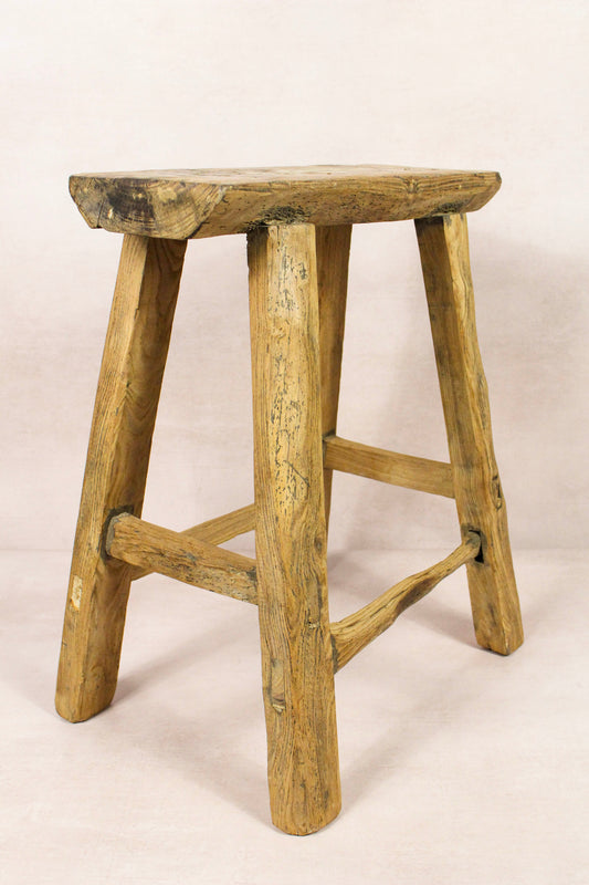 Vintage Rustic Stool - Elm wood - 187