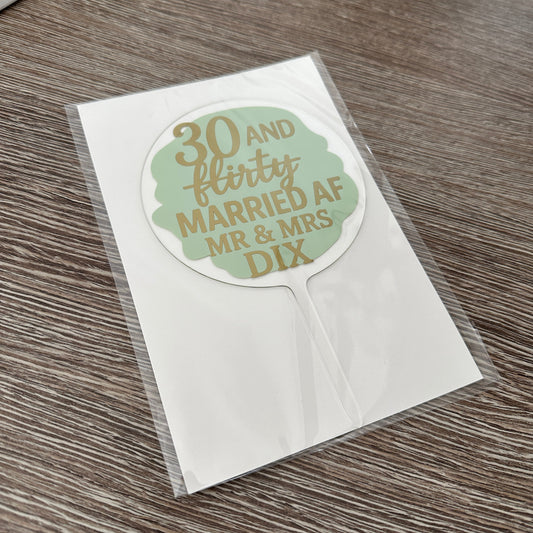 Personalised Wording 10cm Circle Acrylic Birthday Cake Topper