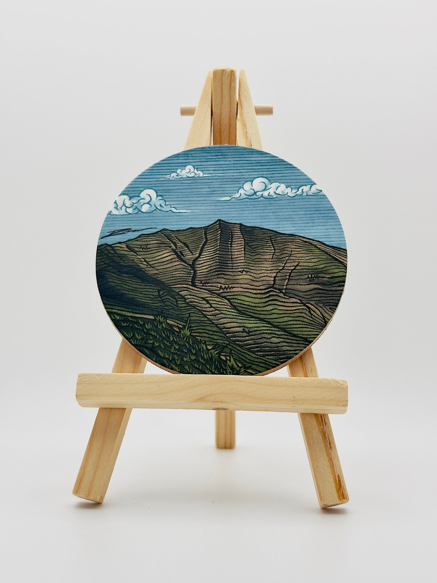 Mam Tor Glass Tumbler & Coaster Set: Peak District Mountain Gift