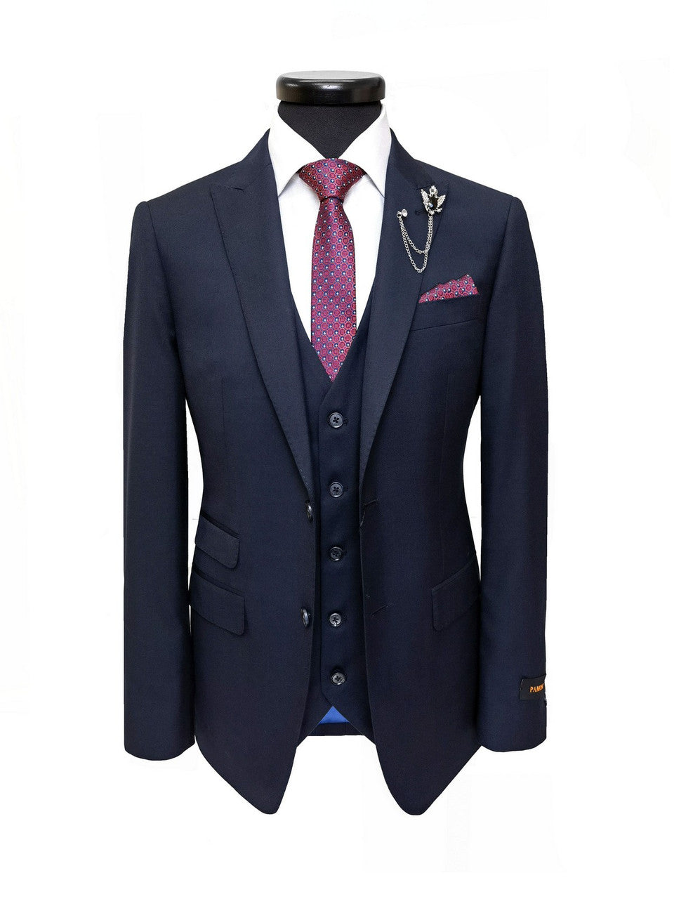Navy Two Button 3-Piece Suit