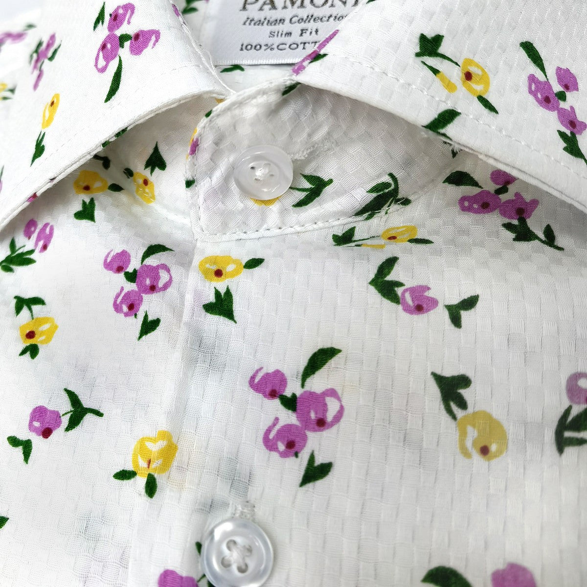 White Berry Print Short Sleeves Shirt