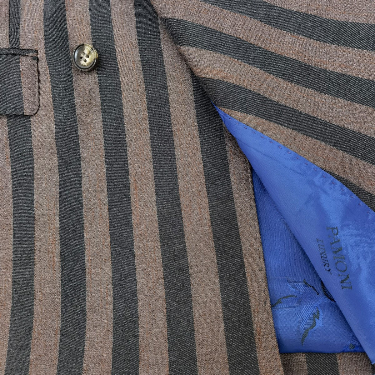 Brown Bold Stripe Double Breasted Suit