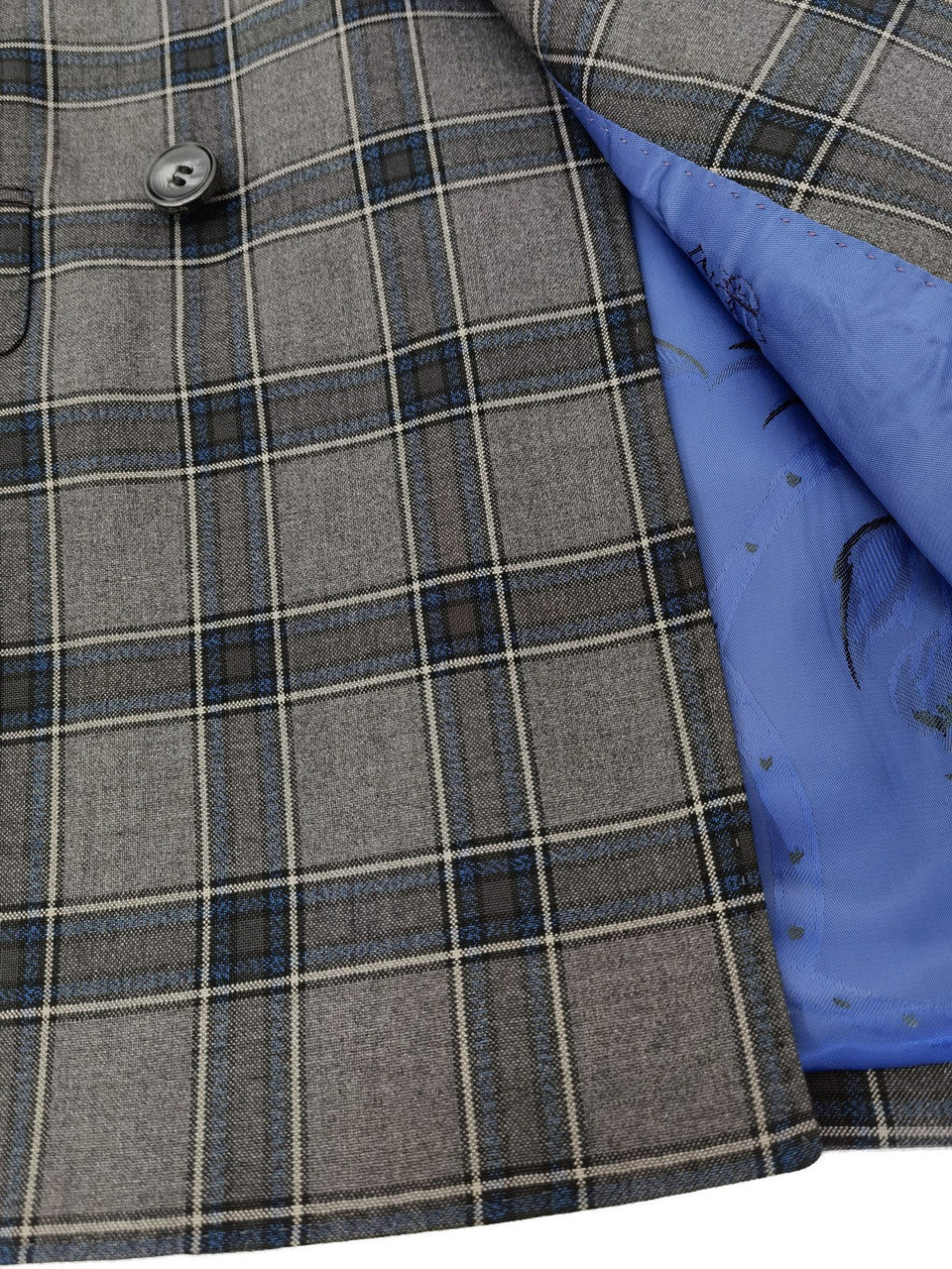 Dark Grey Check Double Breasted Suit