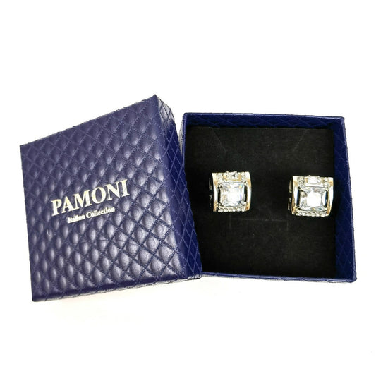 Silver Square Gemstone Cufflinks
