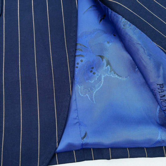 Navy Orange Stripe 3-Piece Suit