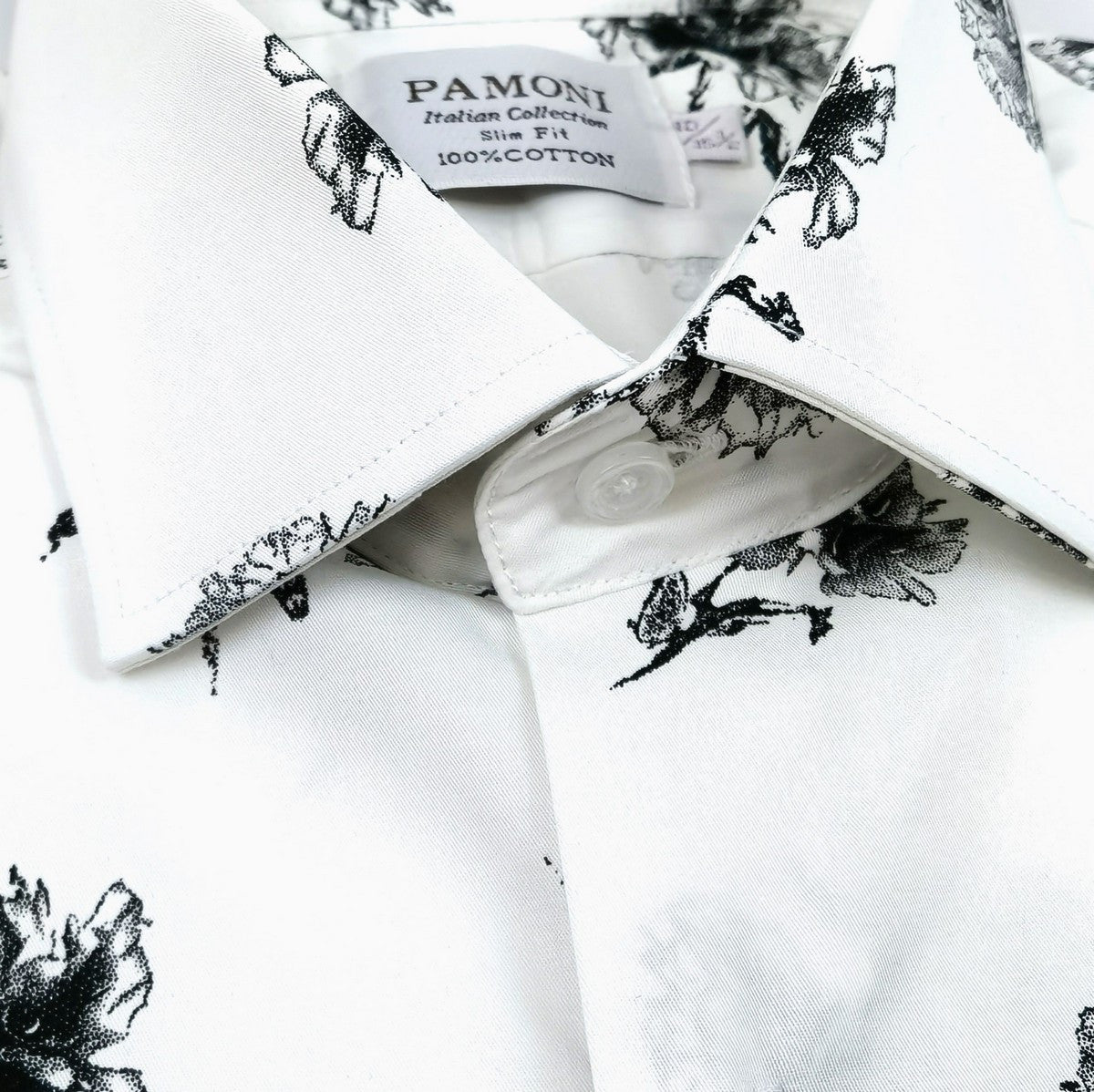White & Black Floral Shirt