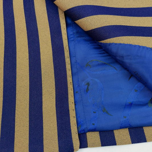 Navy Gold Bold Stripe Double Breasted Suit