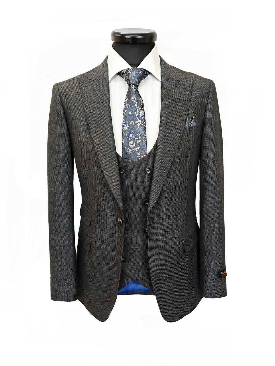 Dark Grey Birdseye 3-Piece Suit