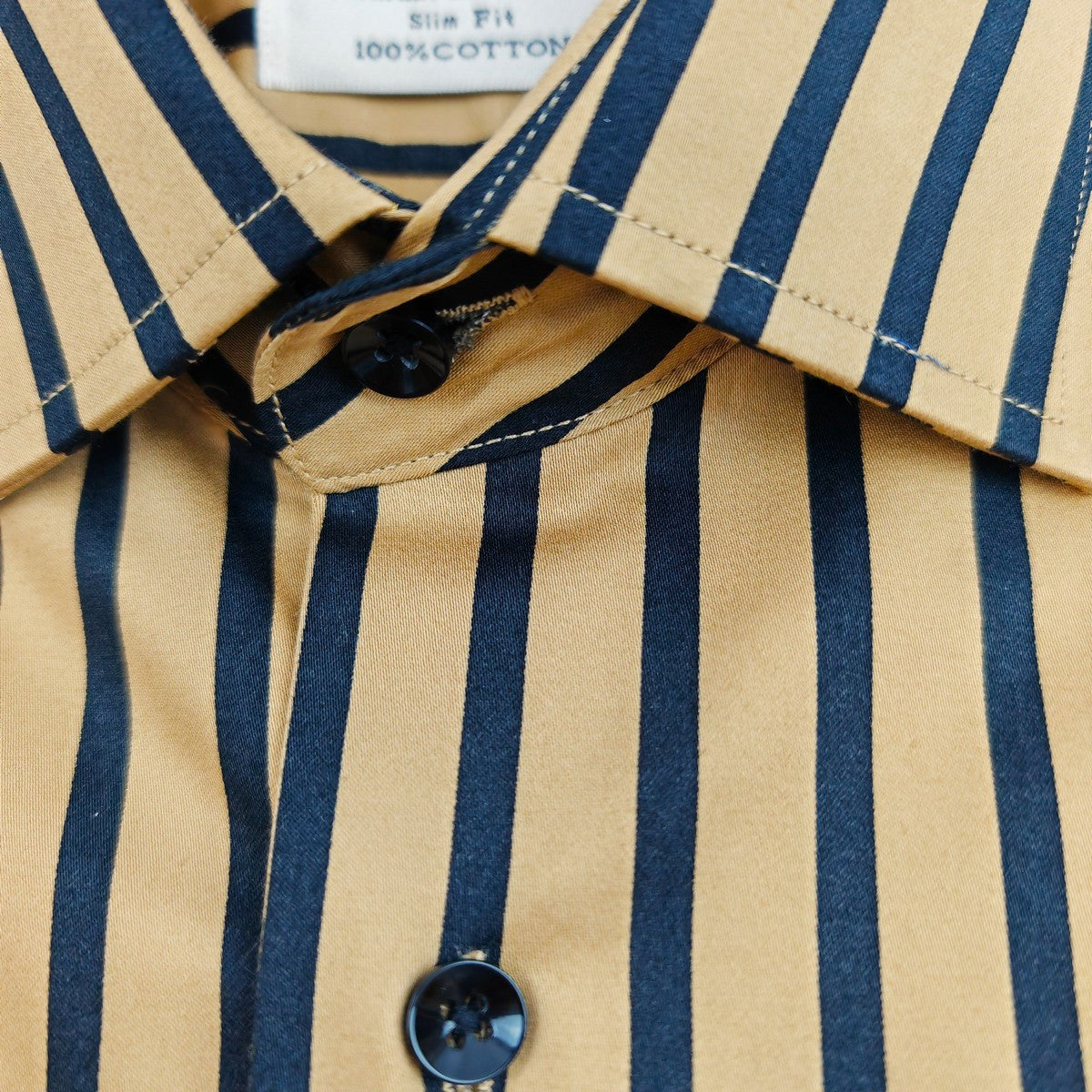 Gold With Black Bold Stripe Shirt