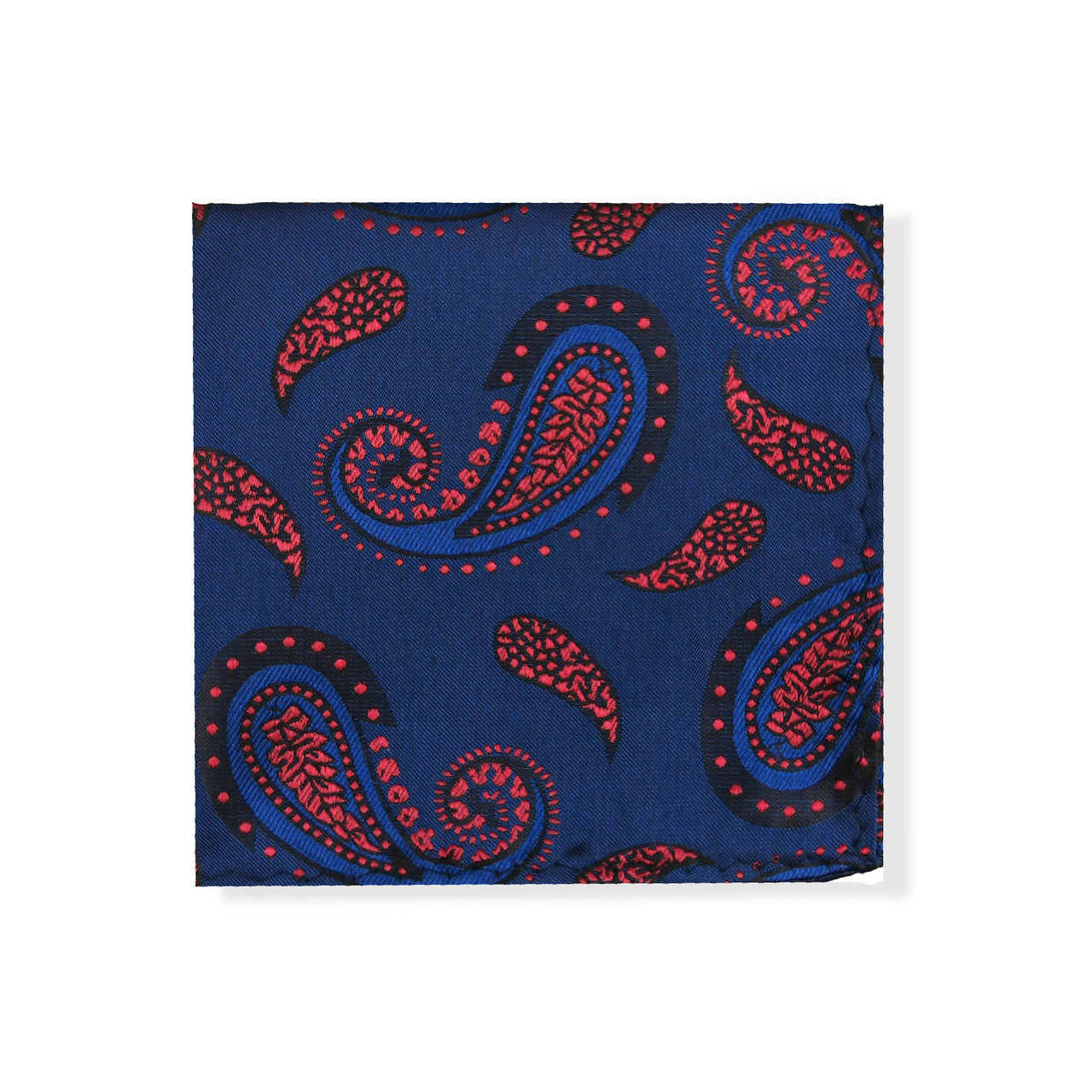 Blue Burgundy Paisley Tie & Pocket Square Set