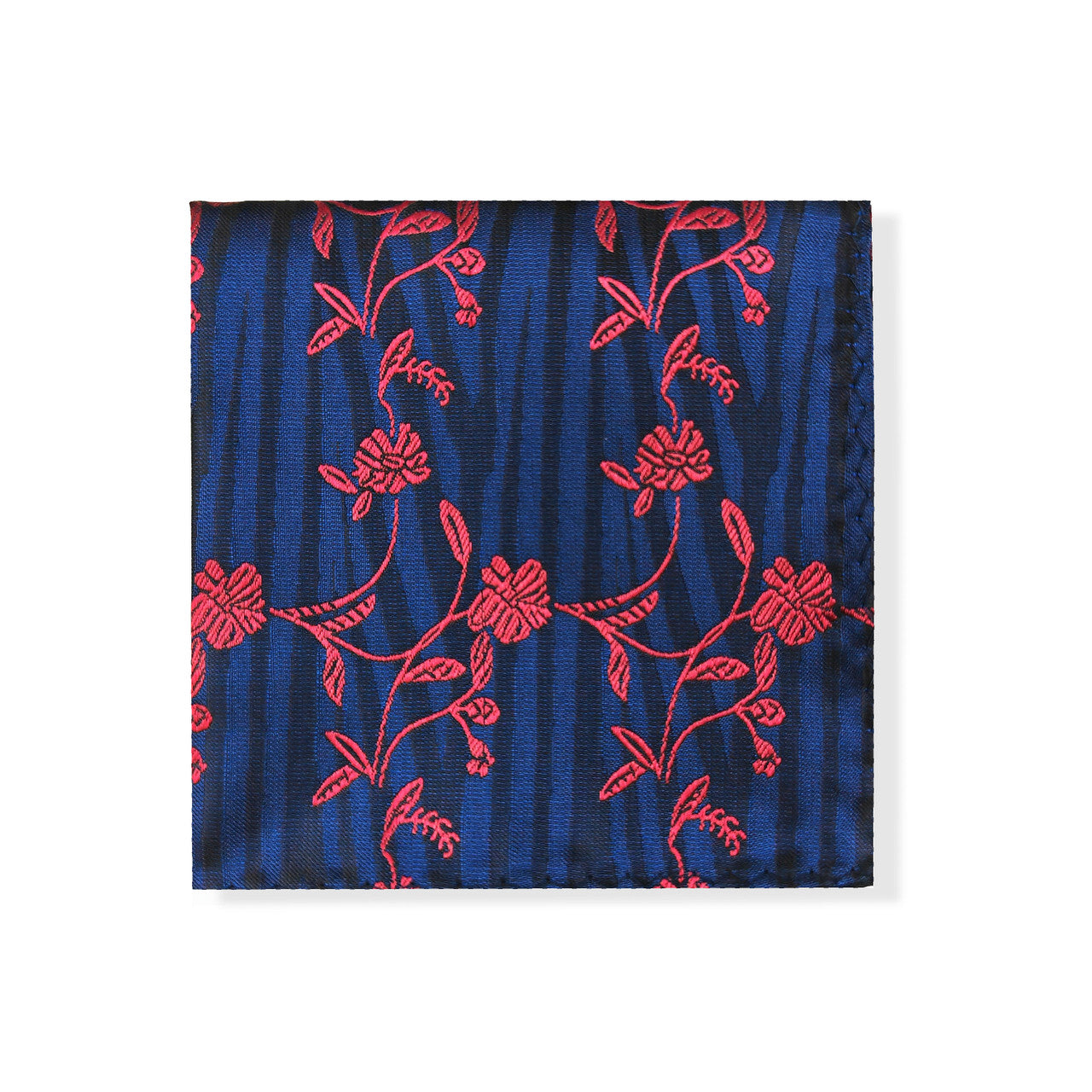 Navy Burgundy Floral Tie & Pocket Square Set