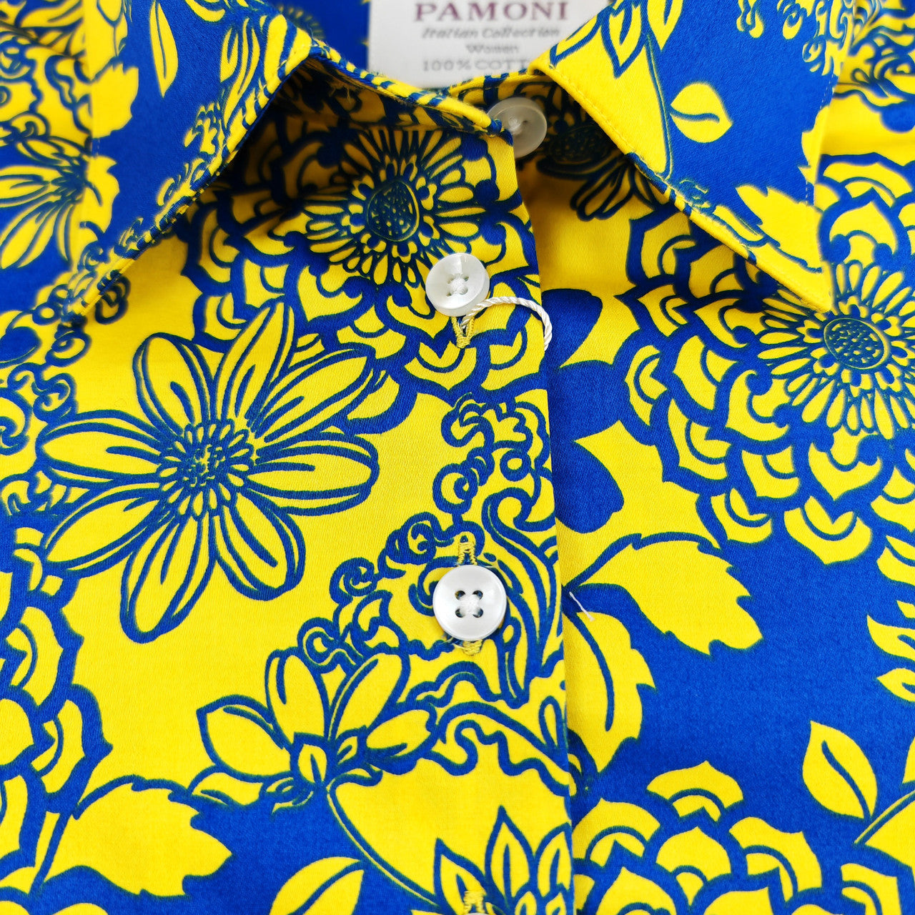 Lemon Blue Floral Print Shirt