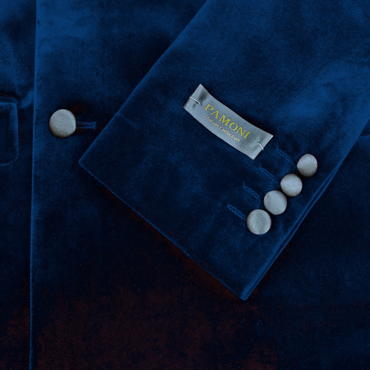 Navy Double Breasted Velvet Tuxedo Blazer