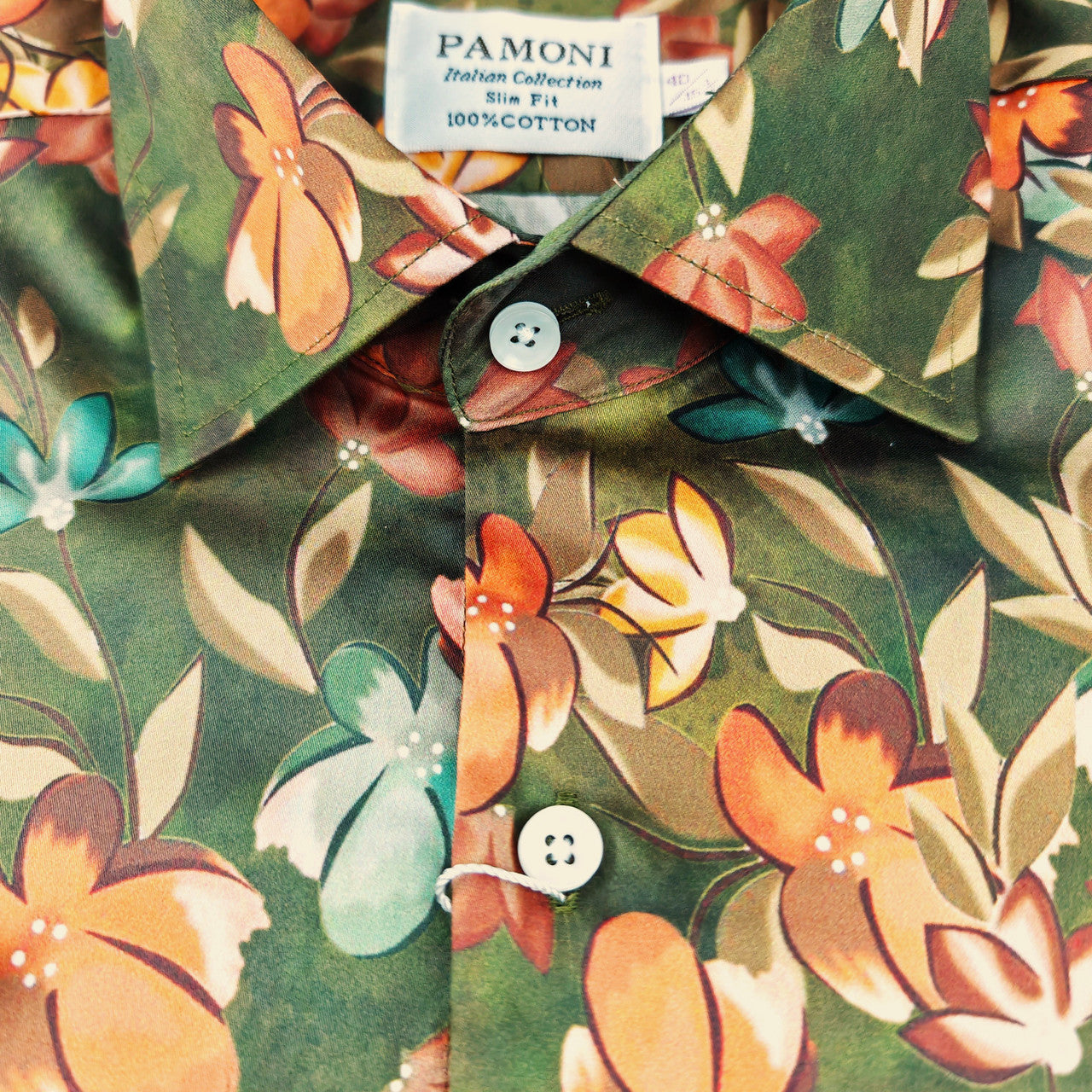Men's Slim Fit Short Sleeve Floral Print Shirt