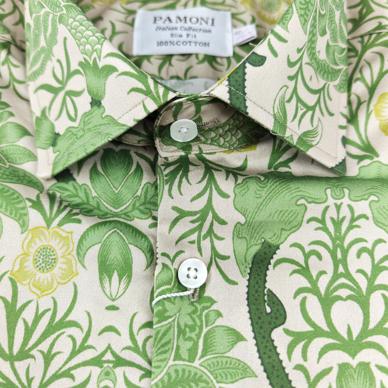 Green Nature-Inspired Design Short Sleeves Shirt