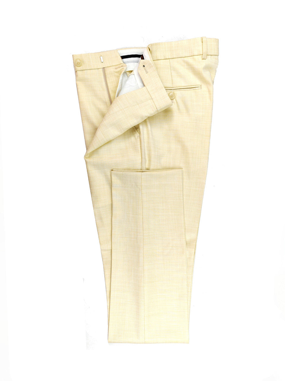Elegant Cream Double-Breasted Slim Fit Suit