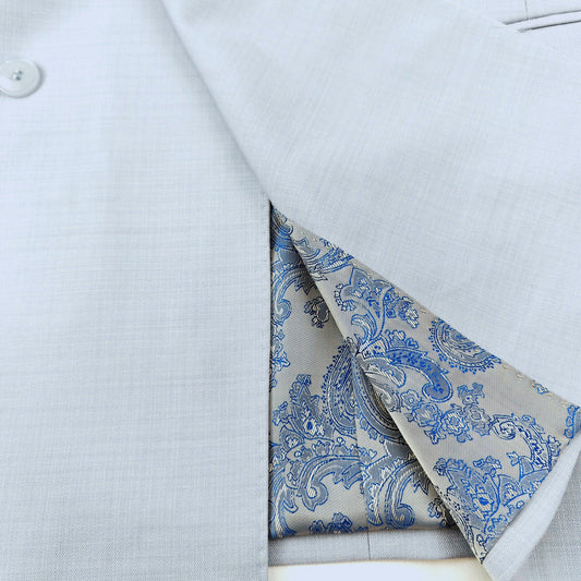 Light Blue Double-Breasted Slim Fit Suit