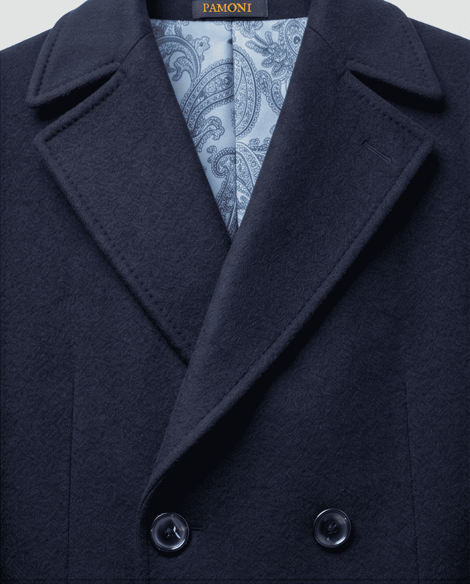Classic Double-Breasted Wool Blend Overcoat