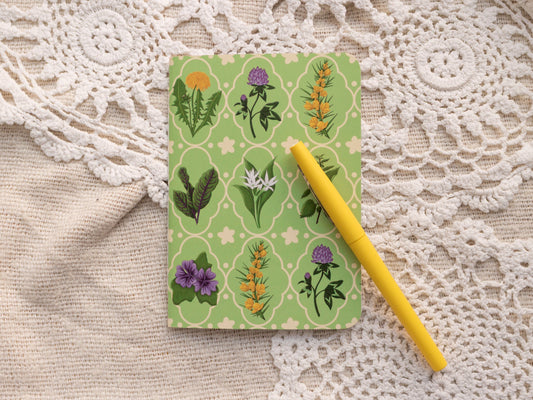 A6 Handmade Notebook with Spring Foraging Design