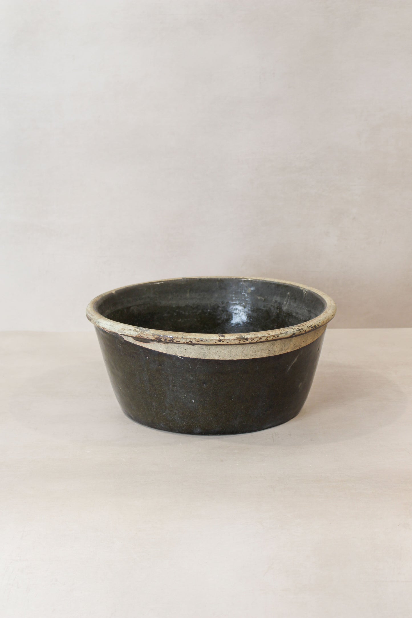 Wabi Sabi Antique Dark Glazed Terracotta Bowl Small- LBB 04