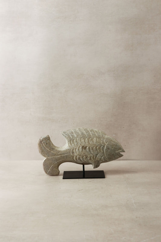 Stone Fish Sculpture - Zimbabwe - 36.2