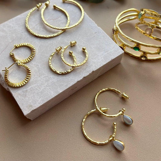 Hydra Gold and Pearl Hoops