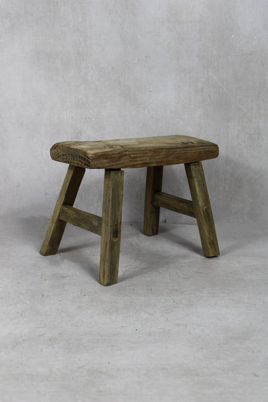 Vintage Rustic Stool Small - Elm wood - 46