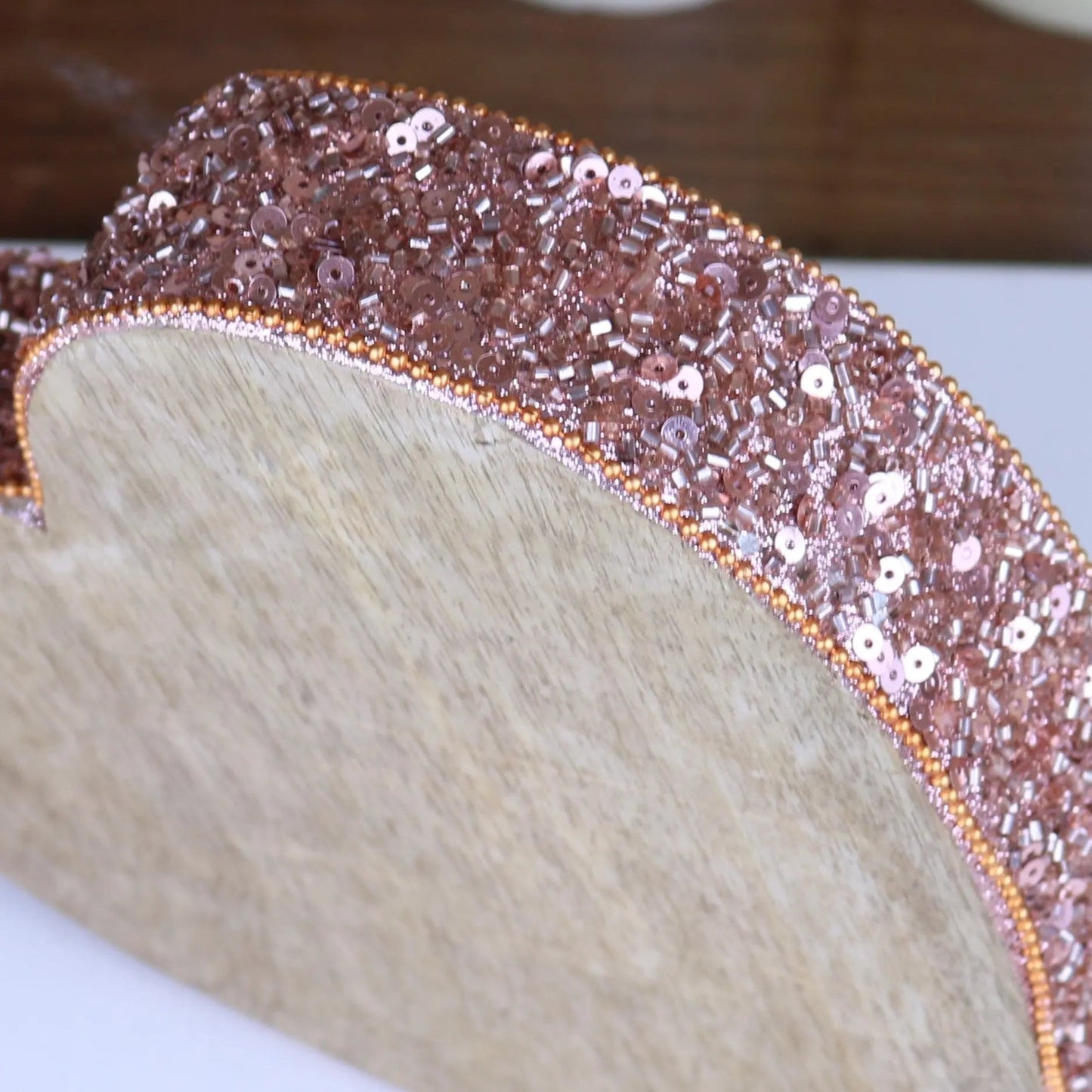 Lovell Christmas Wooden Decoration Heart Shape Copper Jewel Design