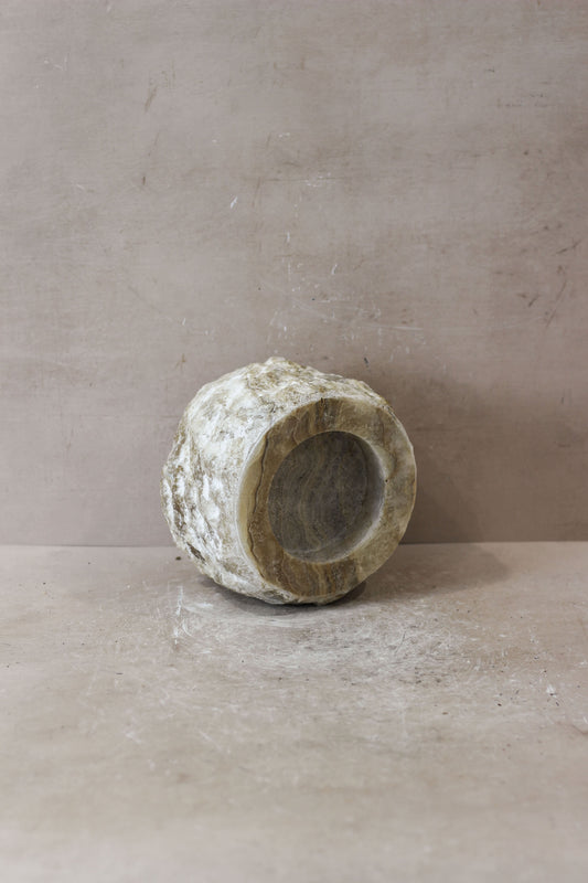 Rough Cut Onyx Candleholder XL 14.4