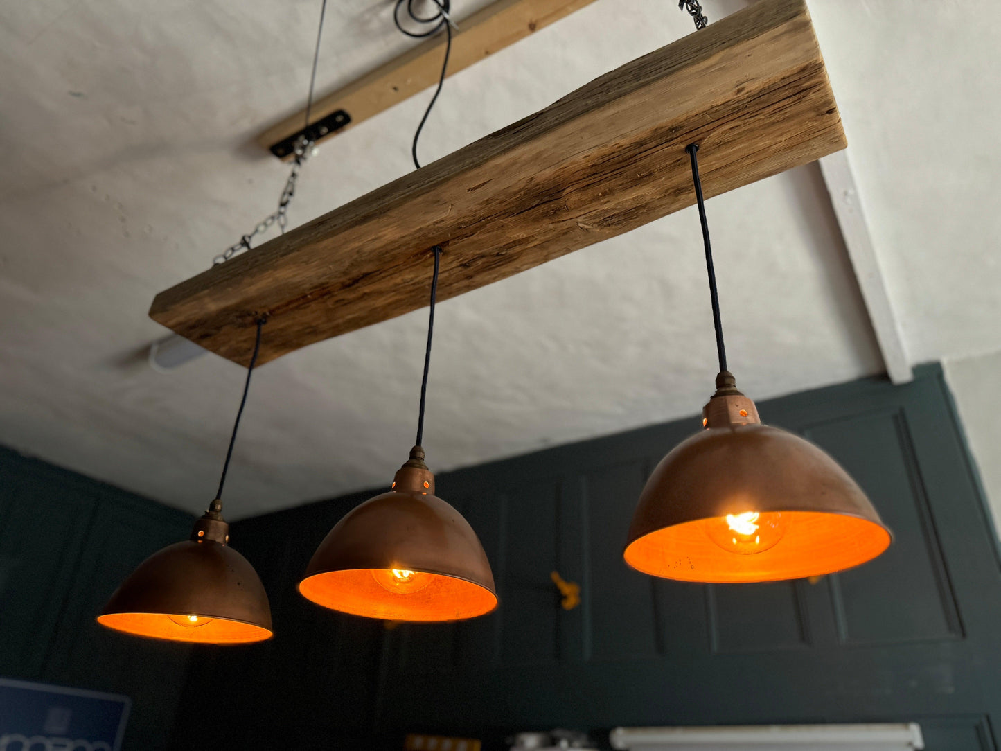 Wooden Beam Light with Shades 120cm