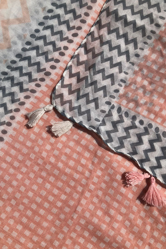 Louche Newton Geometric Print Scarf With Tassel