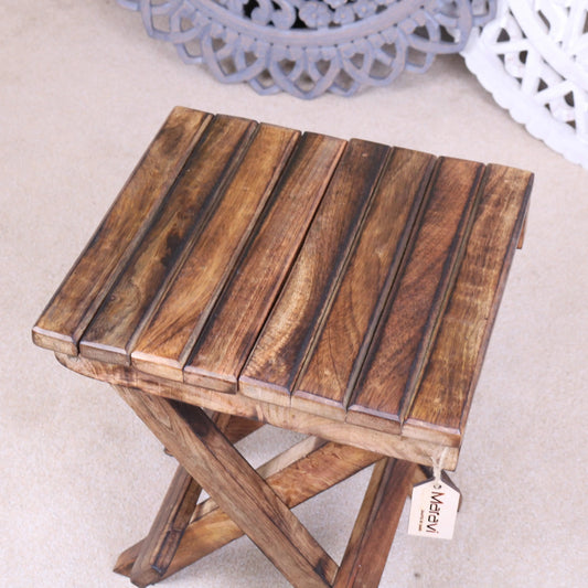 Vaitin Wooden Folding Stool