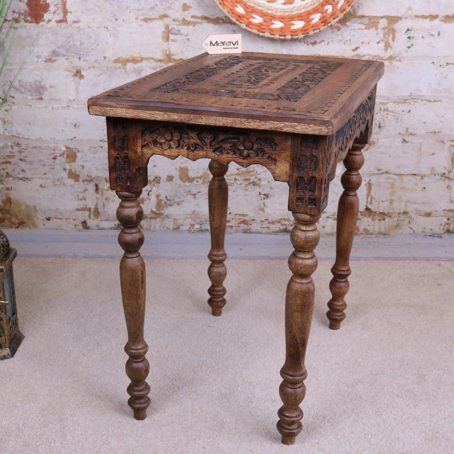 Erki Mango Wood Rectangular Side Table