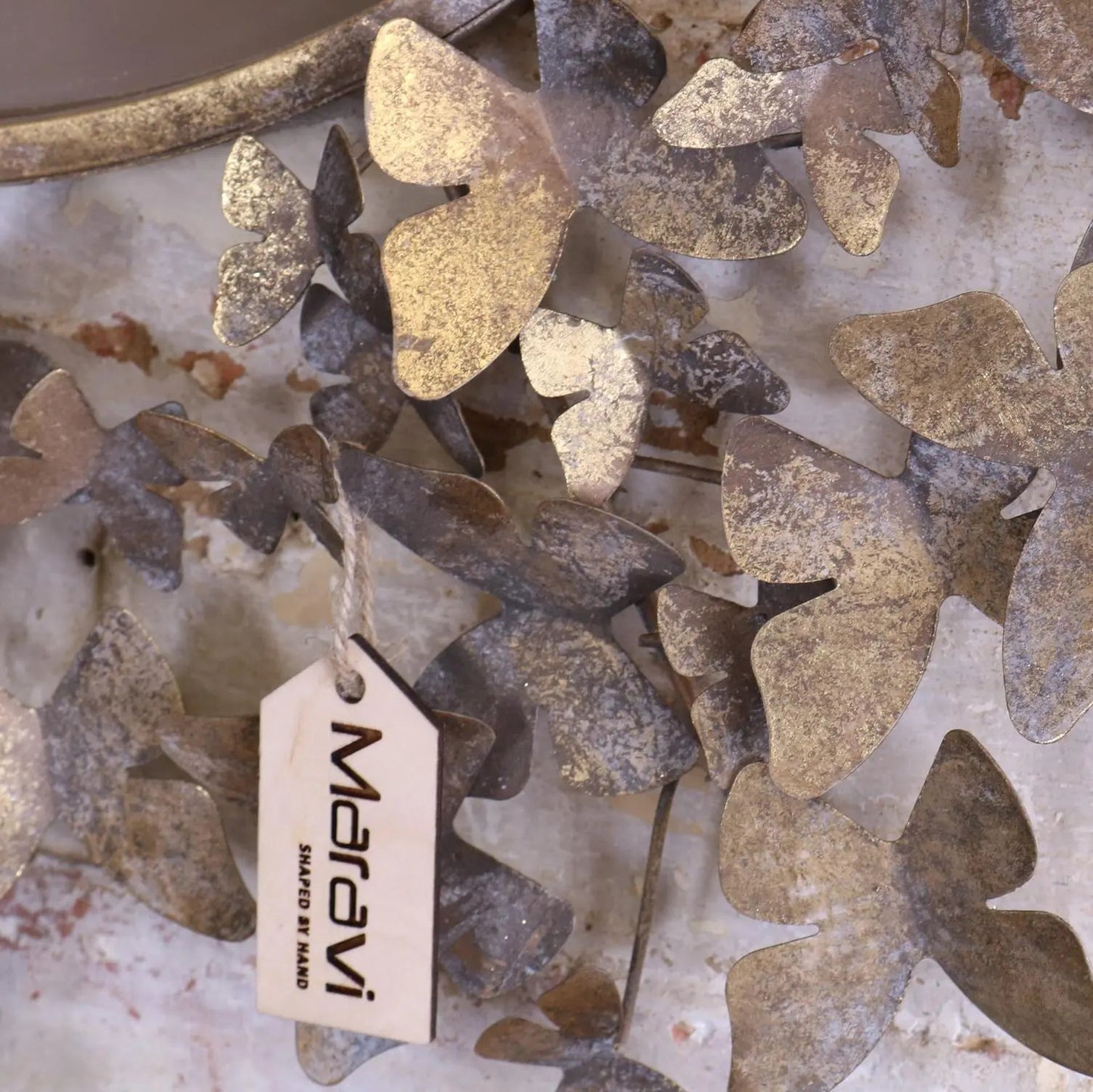 Eklora Gold Surround Butterfly Wall Mirror 82cm