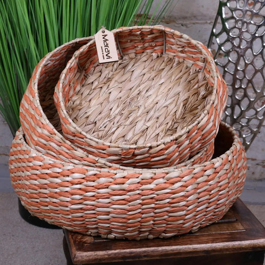 Kurasin Set of 3 Decorative Wall Baskets Bowl