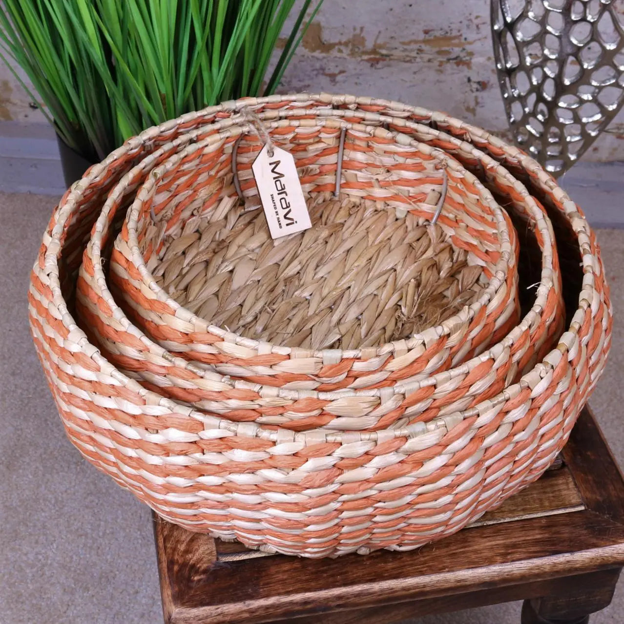 Kurasin Set of 3 Decorative Wall Baskets Bowl