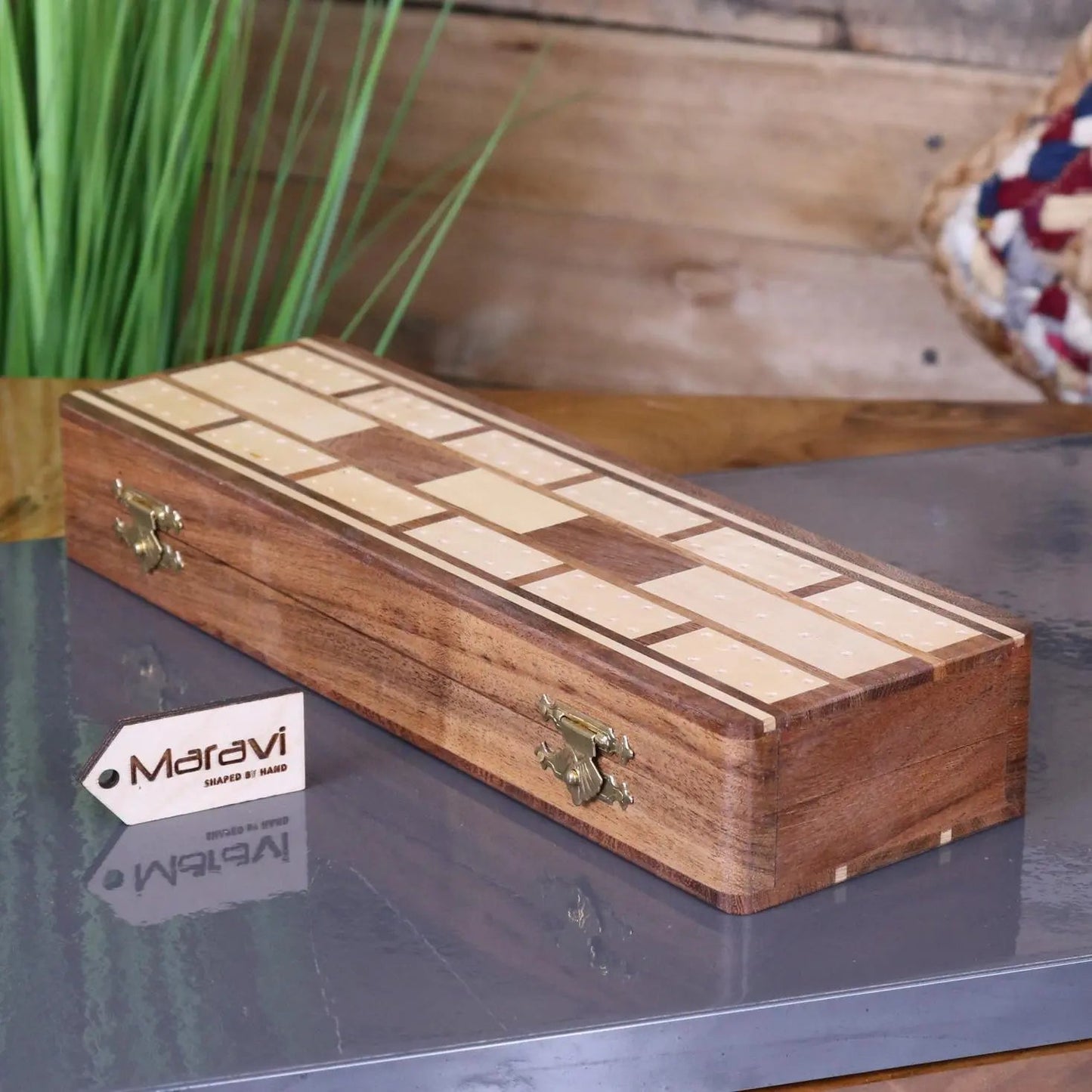 Deori Sheesham Wood Travel Cribbage Set