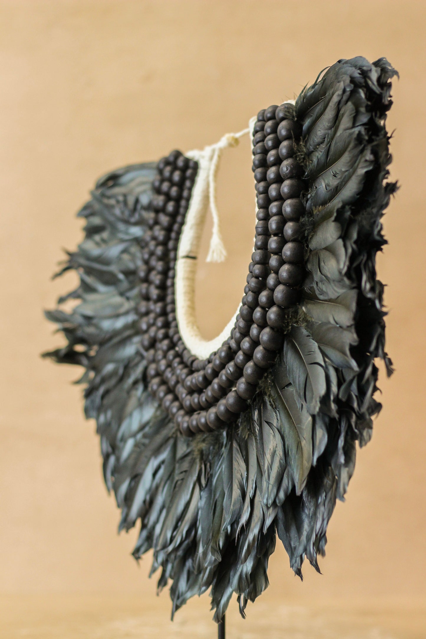 Handmade Feathers and Beads Necklace - 22.5