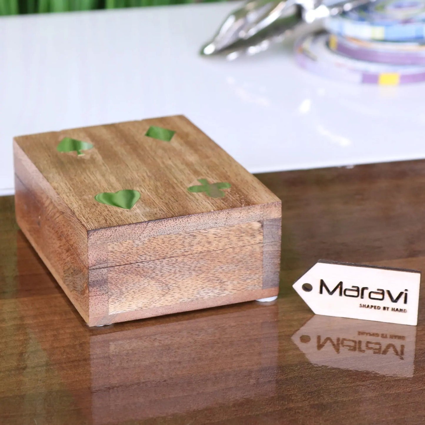 Mahe Wooden Playing Card Box
