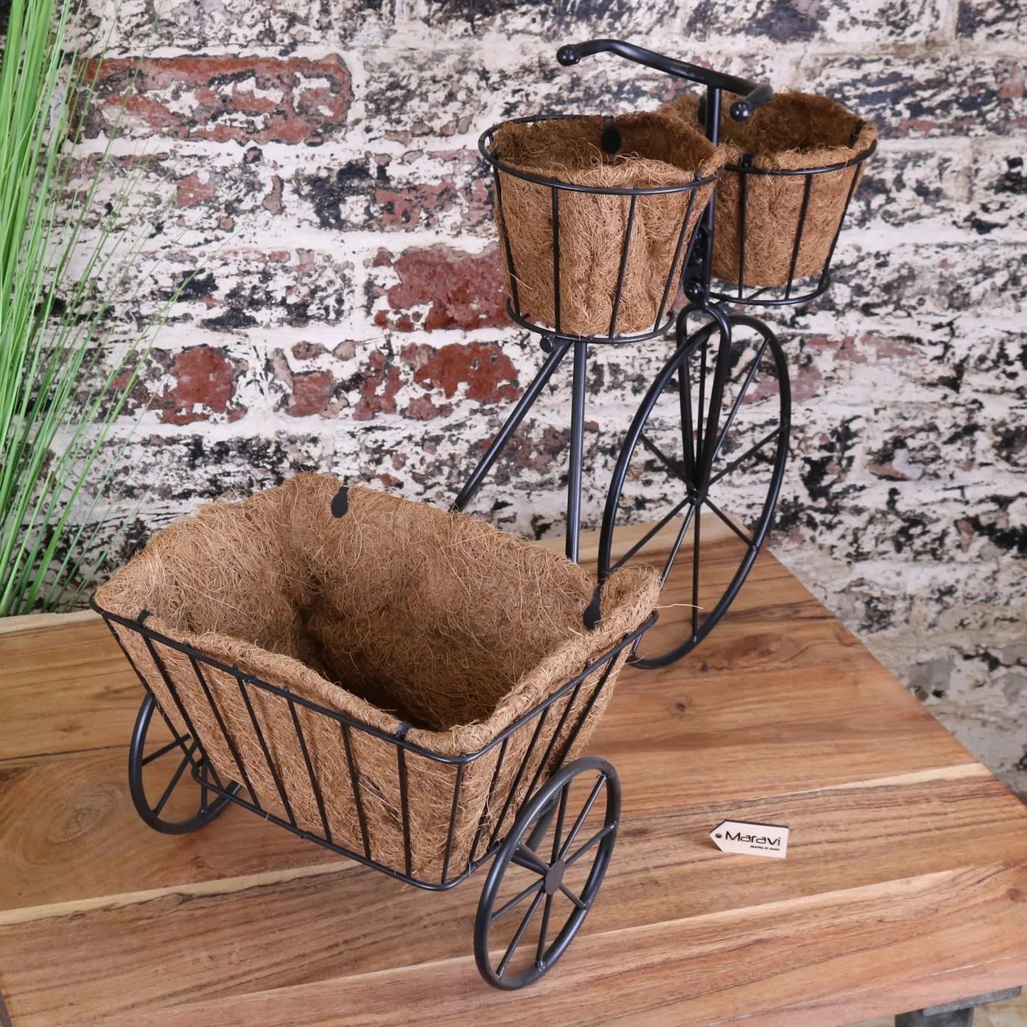 Bike Garden Planter Metal Vintage Black
