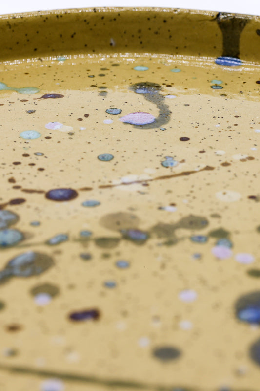 27 cm Oliva Stoneware Handmade Ceramic Dinner Plate