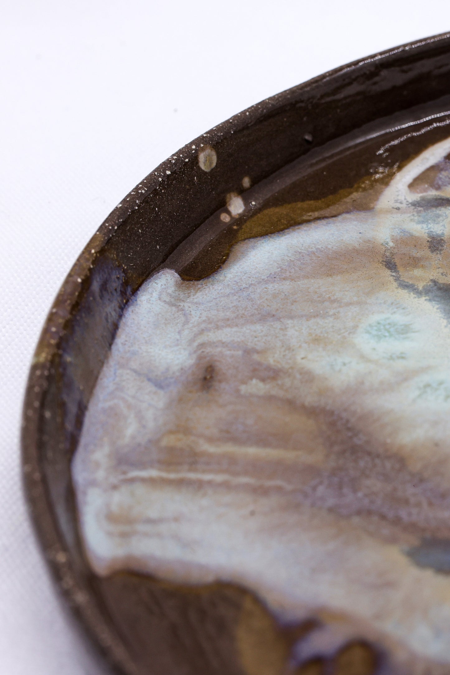 23 cm Tidepool Smoked Grey Large Stoneware Handmade Ceramic Dinner Plate