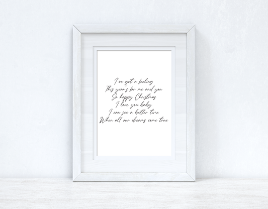 I've Got A Feeling Christmas Seasonal Wall Home Decor Print