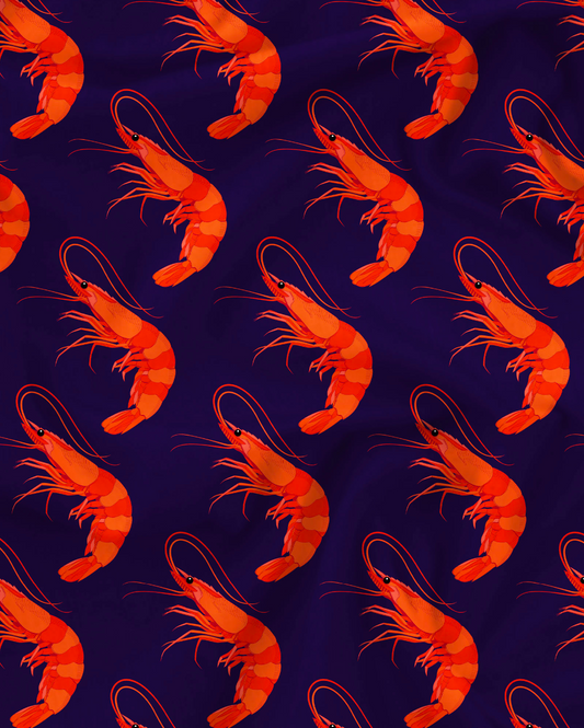 Mens Boxer Shorts - Orange Ibiza Prawns