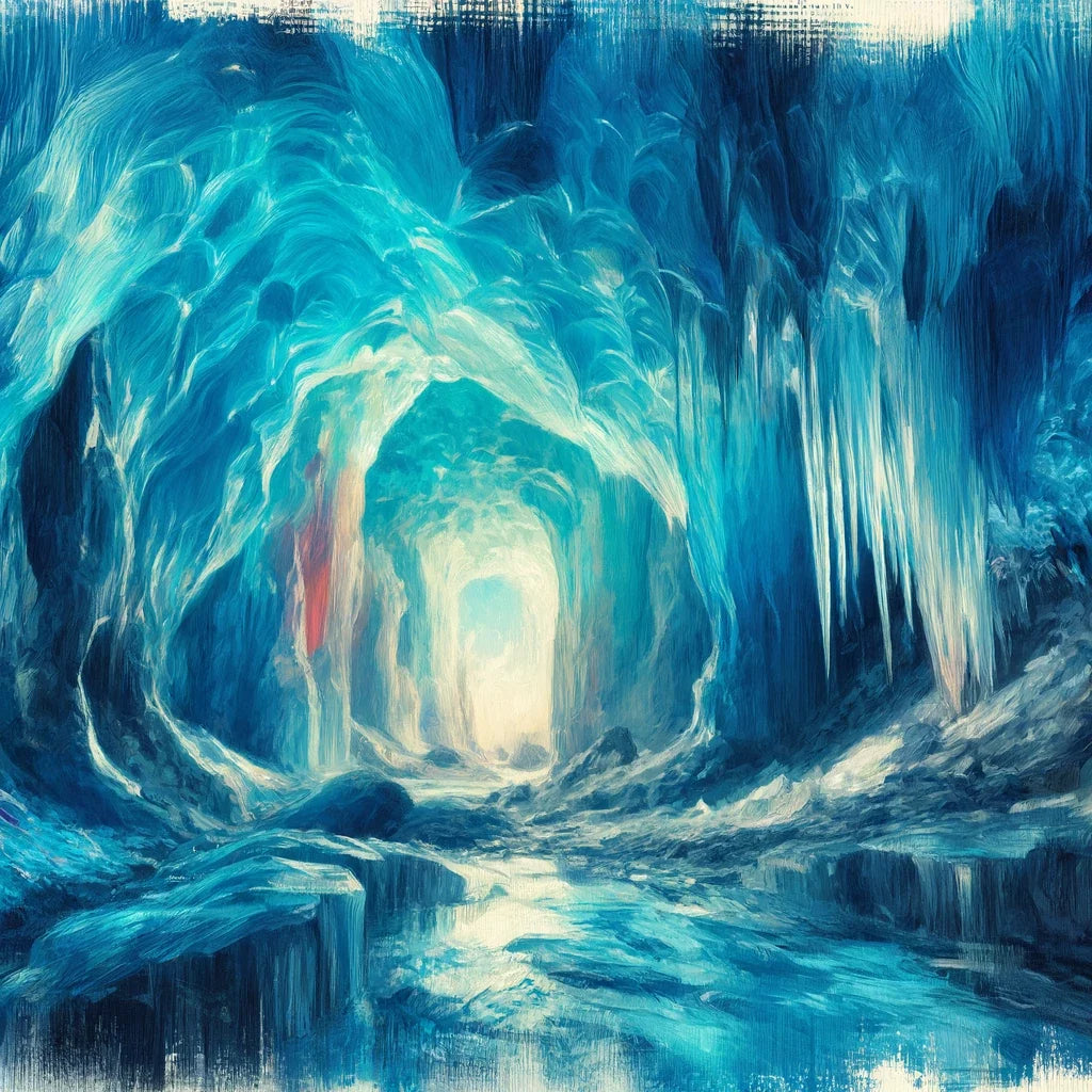Ice Cave Wonders Cotton Cushion